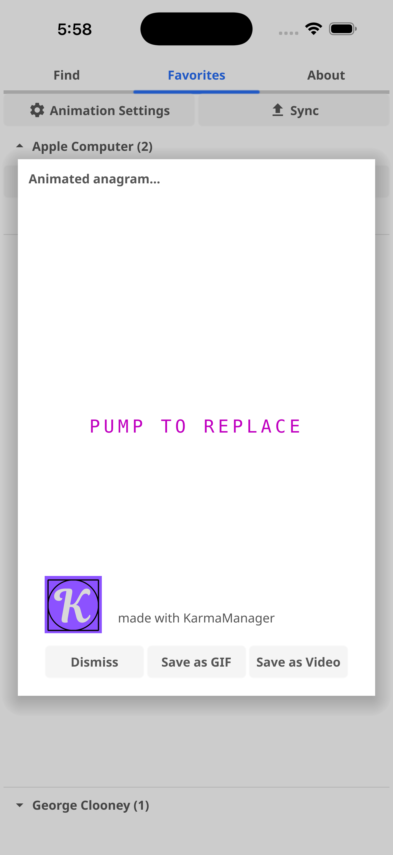 Animated anagram transformation